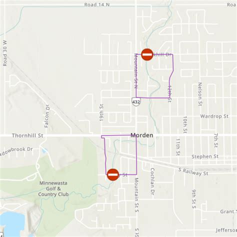 Road Closures Map — Welcome to Morden, Manitoba