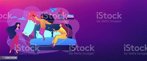 Pajama Party Concept Banner Header Stock Illustration Download Image