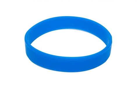 10 Sky Blue Silicon Wristbands PLAIN