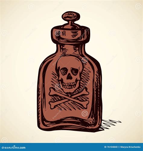 Glass Bottles Of Poison Vector Drawing Stock Vector Illustration Of