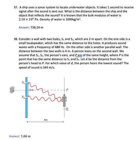 Solved 37 A Ship Uses A Sonar System To Locate Underwater Chegg