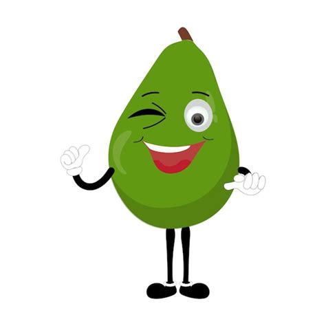 Premium Vector Cartoon Avocados Mascot Characters Hand Drawn Doodle