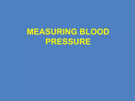 Blood Pressure Measurement Ppt Free Download