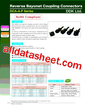 DCA3101A14S20 29PW BSN F Datasheet PDF DDK Ltd