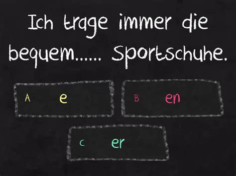 Adjektivdeklination Nach Dem Bestimmten Artikel Nominativ Und