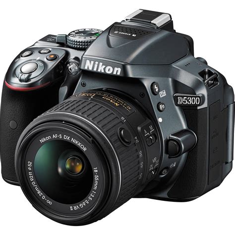 Nikon D5300 Dslr Camera With 18 55mm Lens Gray 1524 Bandh Photo