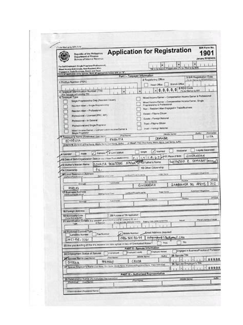 Application For Registration (BIR) | PDF