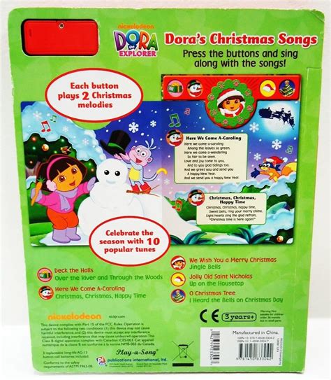 Doras Christmas Songs Play A Song Book 10 Popular Tunes