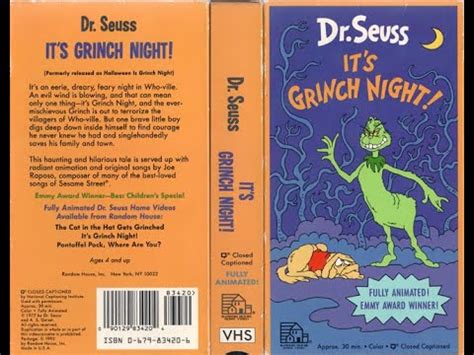 Dr Seuss It S Grinch Night Vhs Youtube