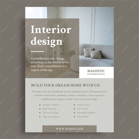 Free Vector Minimalist Majestic Interior Design Poster