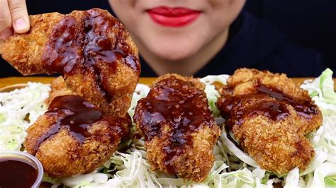 Asmr Tonkatsu Pork Cutlet Eating Sounds No Talking Mukbang Kle Asmr