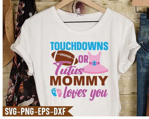 Touchdown Or Tutus Mommy Loves You Svg Gender Reveal Svg Etsy