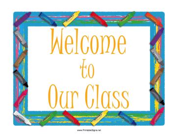 Printable Classroom Welcome Sign