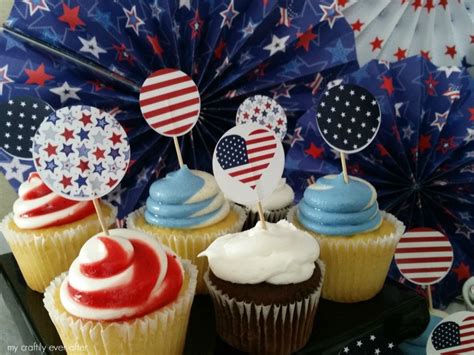 Printable Patriotic Cupcake Toppers My Craftily Ever After