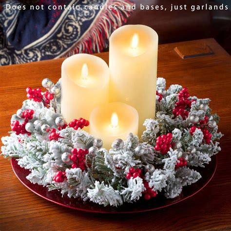 Holloyiver Christmas Candle Hold Wreaths Christmas Kitchen Cabinet