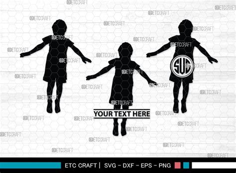 Kids Jumping Monogram Kids Jumping Silhouette Kids Jumping Svg
