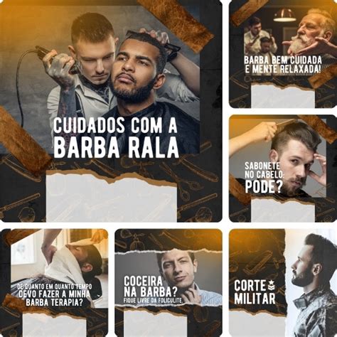 Pack De Artes Para Barbearia Barber Shop Edit Veis No Canva