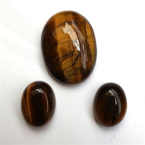 Beautiful Tiger Eye Oval Shaped 3 Pec St Loose Cabochon Gemstone