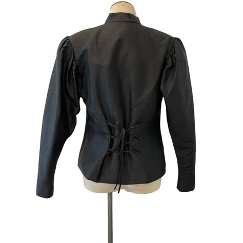 J Peterman Jackets Coats J Peterman Company Black Silk Long Poof