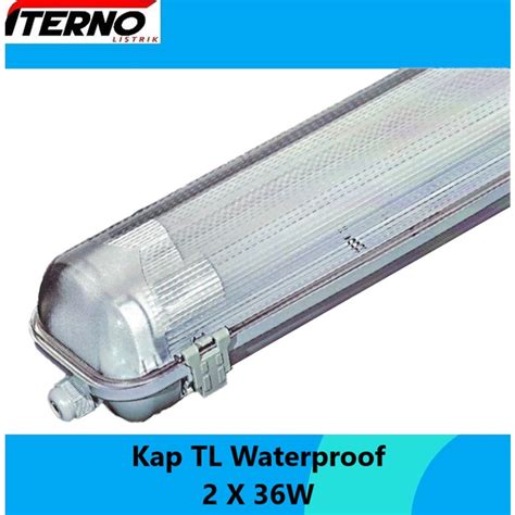 Jual Kap Lampu Waterproof 2x36 2x36W TL LED 2x16W IP65 Shopee Indonesia