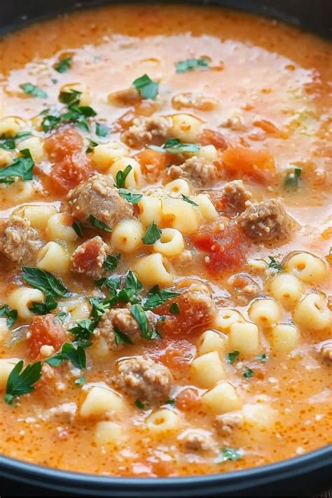 Creamy Parmesan Italian Sausage Ditalini Soup Recipe