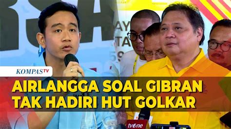 Gibran Tak Hadiri Acara Hut Golkar Begini Jawaban Airlangga Youtube