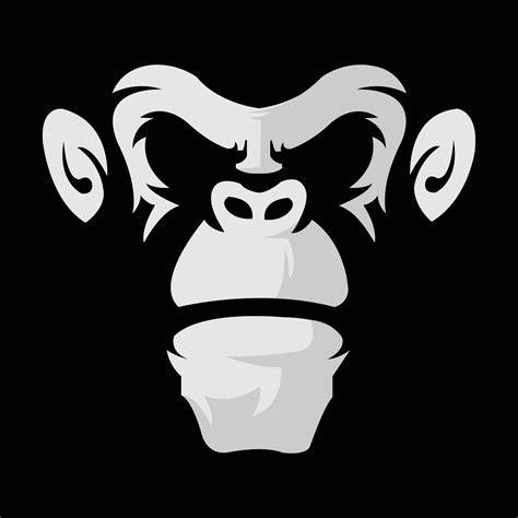 Monkey Mascot Logo Silhouette Version Monkey Logo In Sport Style