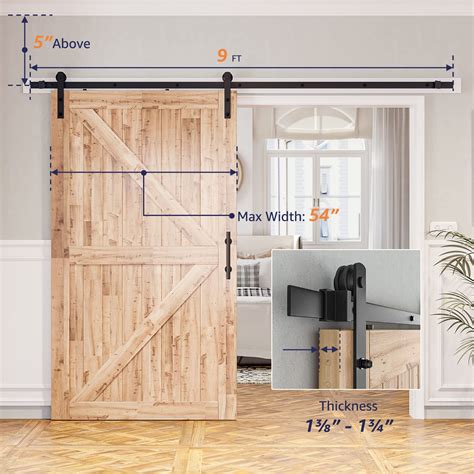 Snapklik.com : SMARTSTANDARD 9ft Barn Door Hardware Kit, Barn Door