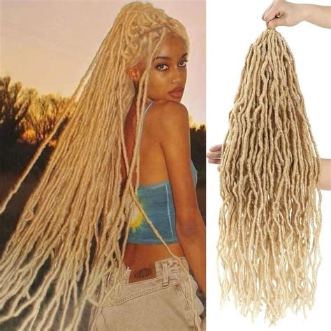 Faux Locs Crochet Cheveux Pré Bouclés Doux Déesse Locs 6 Paquetes