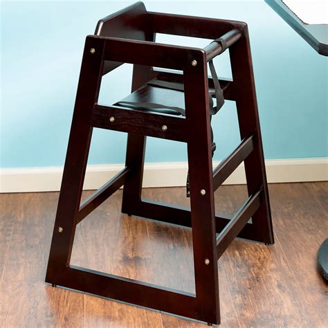 Lancaster Table And Seating Stacking Restaurant Wood High Chair With Dark