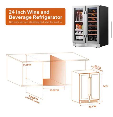 Calefort 24“ Dual Zone Wine Cooler Beverage Refrigerator Fridge