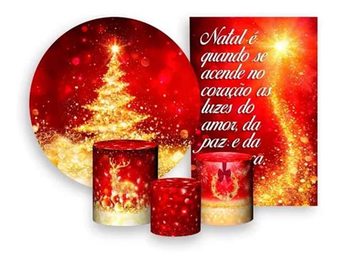 Kit Pain Is Festa Trio Capa Rvore De Natal Dourada Mercadolivre