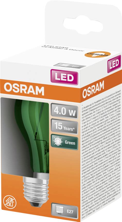 Osram Led Leuchtmittel Star Classic A Decor E W Warmwei Klar