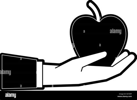 Hand Hold Apple Stock Vector Images Alamy