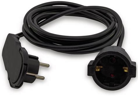 REV Schutzkontakt Verlängerung Smart mit Flachstecker 3 m schwarz