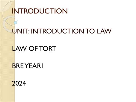 Solution Intro To Law Of Tort Studypool