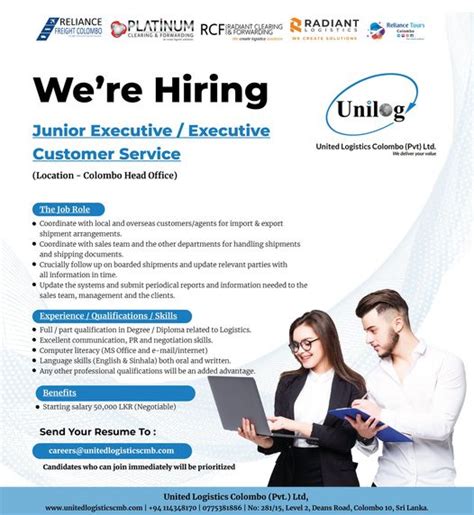 Junior Executive United Logistics Colombo