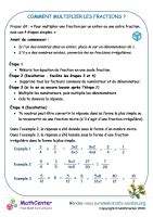 Multiplier et diviser des fractions Pages d apprentissage Activités