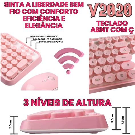 Sades V Teclado Mouse Sem Fio Wireless Ghz Pt Br Abnt Shopee