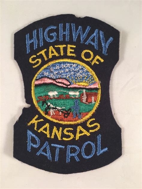 Vintage 1960s Kansas Highway Patrol Patch Rare Kansas Patches