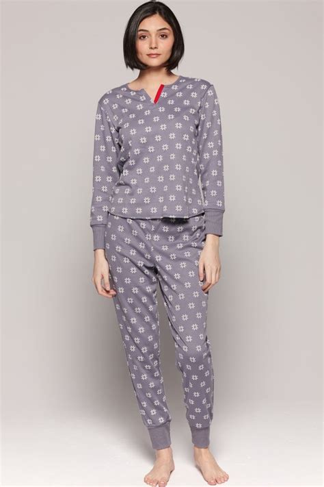 Claudel Lingerie Long Sleeve Top Joggers Pajama Set Li