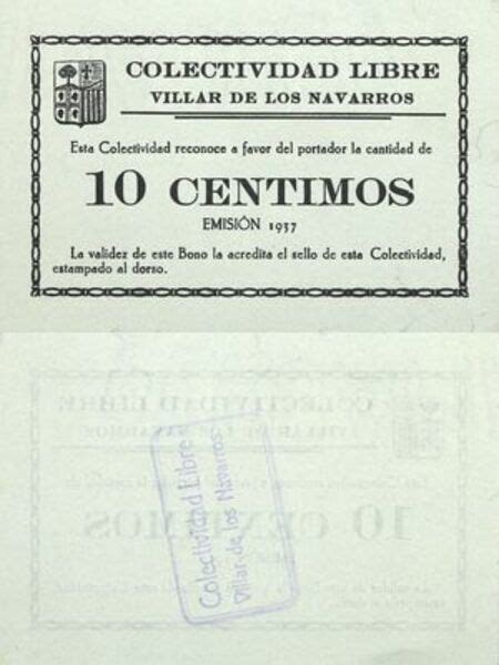 10 Céntimos Villar de los Navarros Municipio de Villar de los