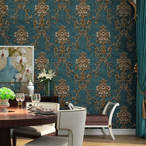 Luxury Non Woven Fabric Wallpaper European Style Damascus Bvm Home