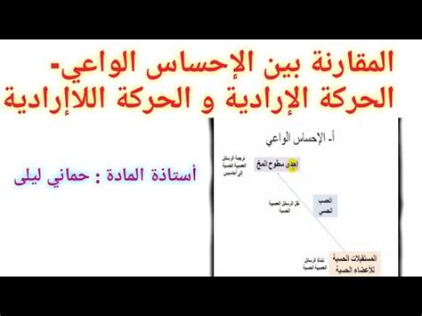 الإتصال العصبي 7 مقارنة بين الاحساس الواعي الحركة الارادية و الفعل