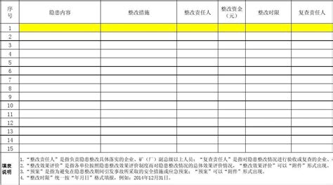 安全检查隐患整改五定汇总表最新版word文档免费下载文档大全