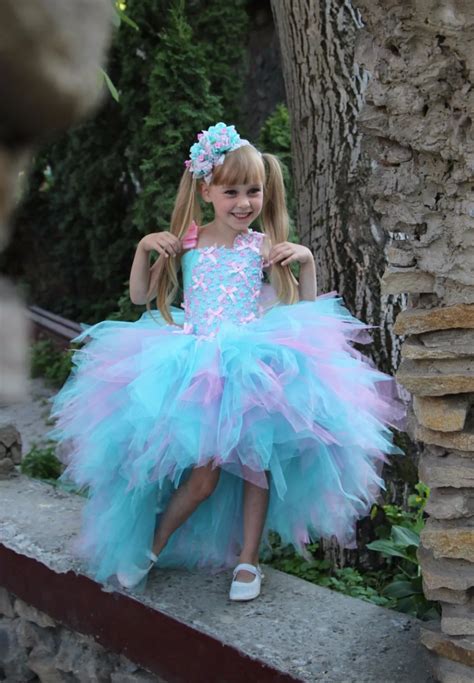 Girls Tutu Dresses 2016 New Tiered Layered Tulle Hi Lo Cupcake Pageant Dress for Toddlers Light ...