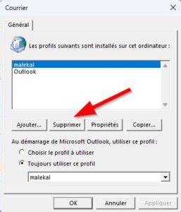 Comment créer et supprimer un profil sur Outlook malekal