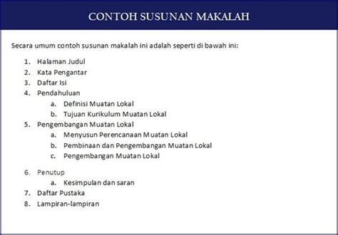 Contoh Susunan Makalah Sederhana Baik Benar Lengkap