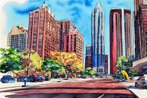 Atlanta Ai Watercolor Graphic By Poster Boutique · Creative Fabrica