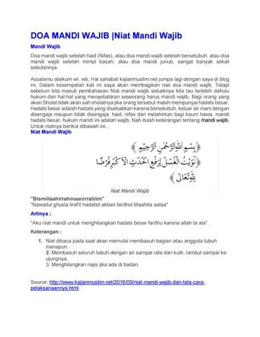 Doa Mandi Wajib By Kajian Muslim Issuu